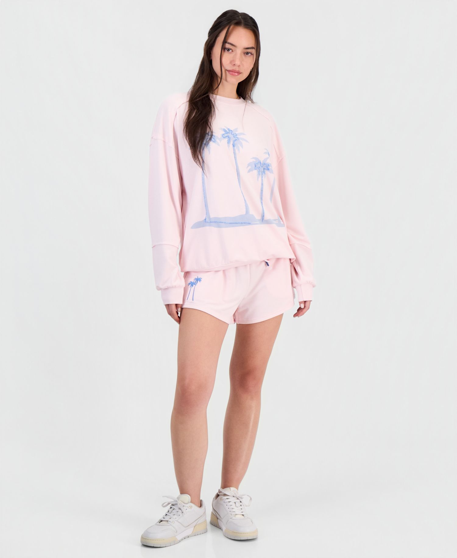 Juniors' French Terry Drawstring-Waist Shorts