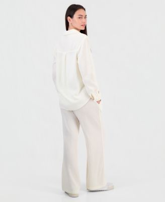 Juniors' Cotton Gauze Shirt & Drawstring Beach Pants