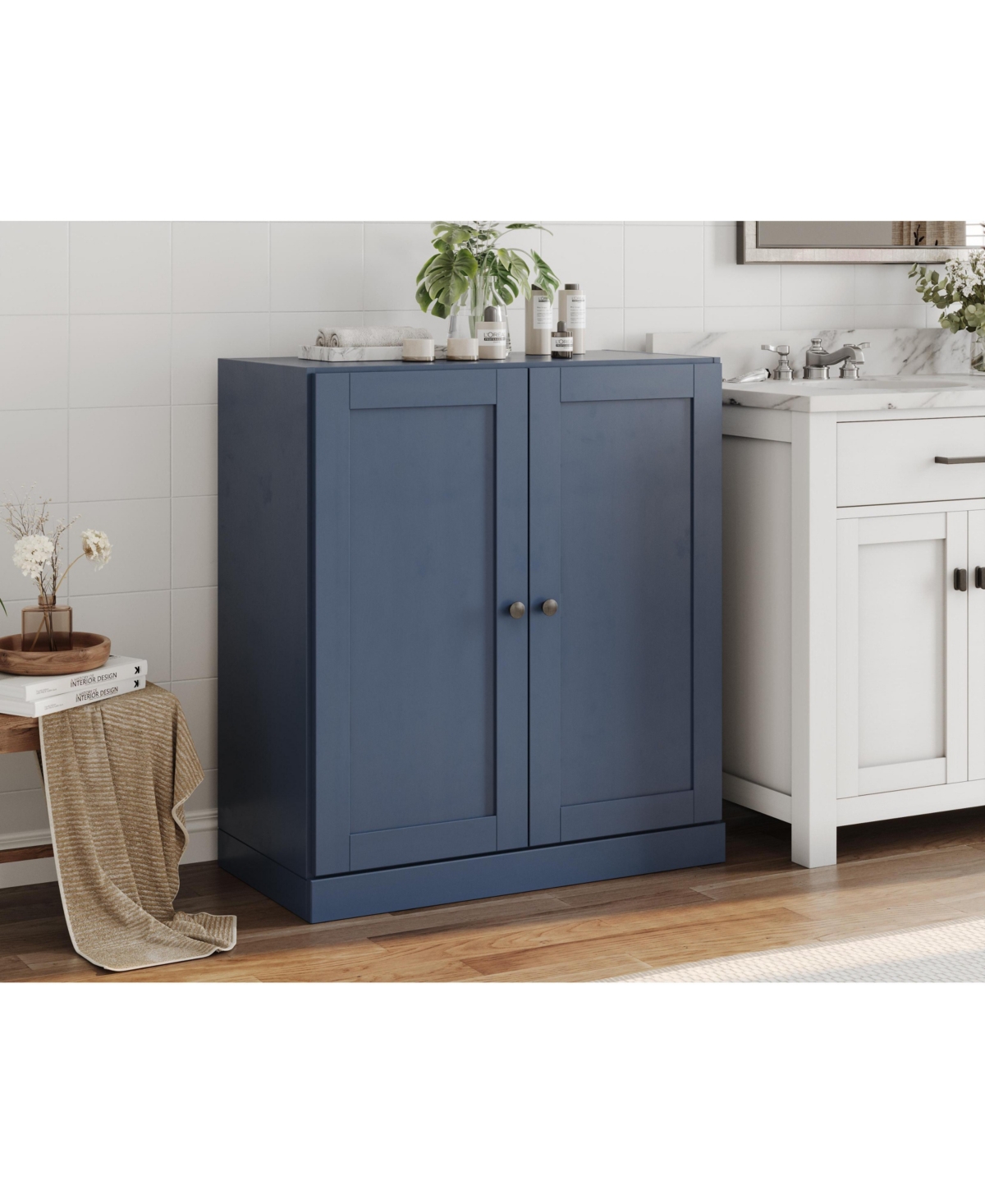 Palace Imports 100% Solid Wood 32" Bathroom Storage Cabinet with Shaker Doors, 2-Drawers & Adjustable Shelves