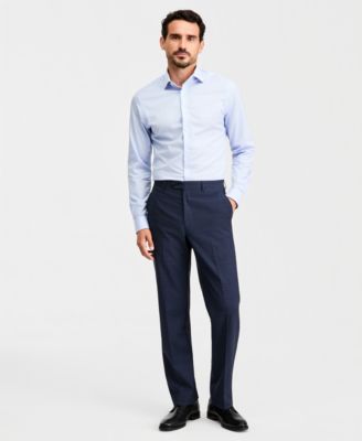 Men's Classic-Fit Wool-Blend Stretch Plaid Suit Separate Pants