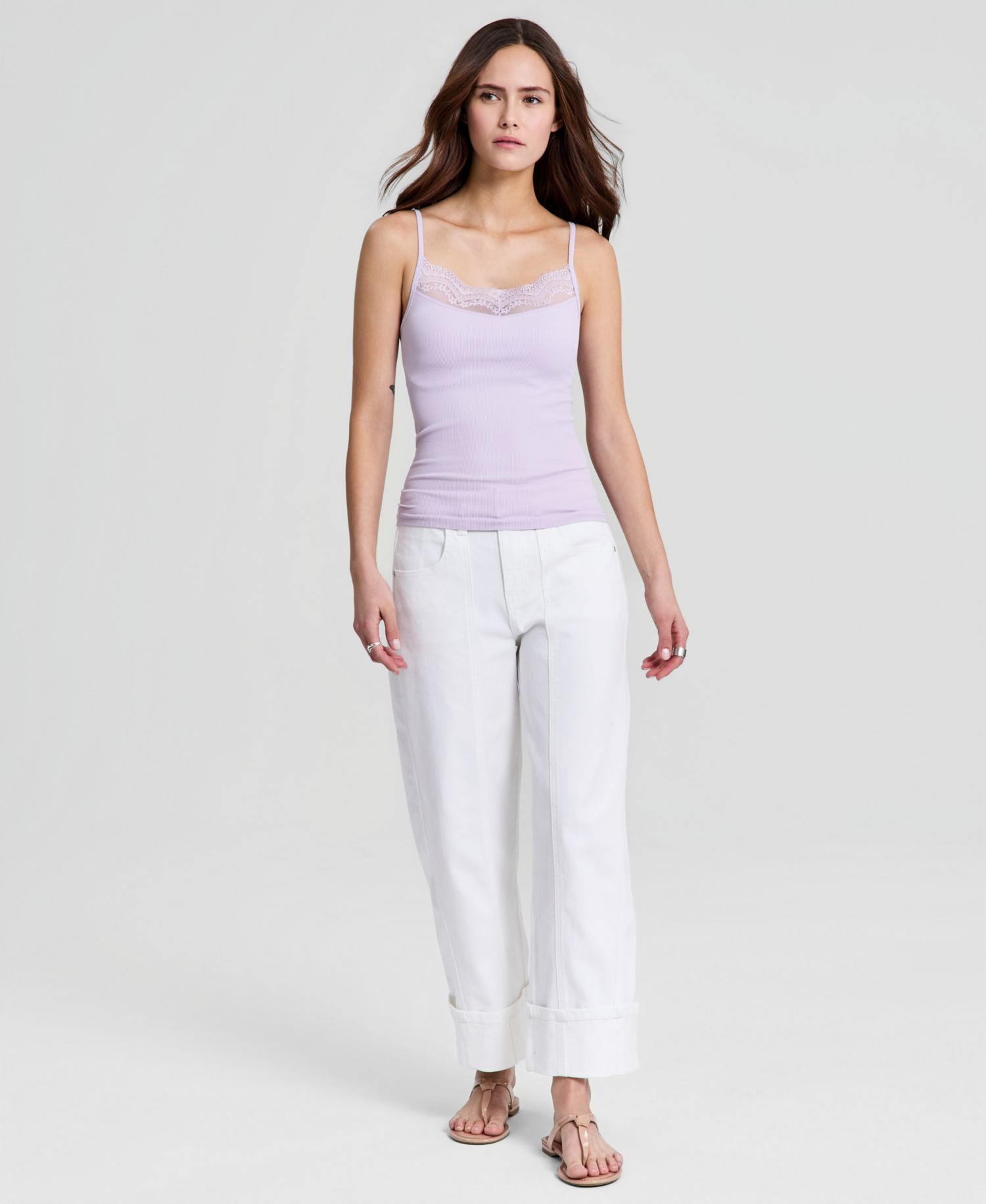 Women's High Rise Cuffed Wide-Leg Jeans