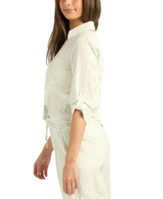 Women's Striped Button-Up Shirt