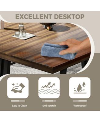 Farmhouse Dining Table | Standard Size | Wood | Brown | 6-8 People