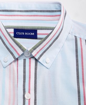 Men's Short-Sleeve Striped Oxford Shirt