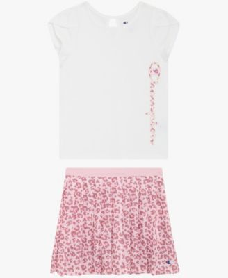 Girls' 4-6X Short-Sleeve T-Shirt and Skort, 2-Piece Set