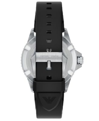 Men's World Explorer Solar Three Hand Black Silicone Watch, 42mm