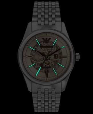 Men's Automatic Three-Hand Silver Stainless Steel Watch, 43mm