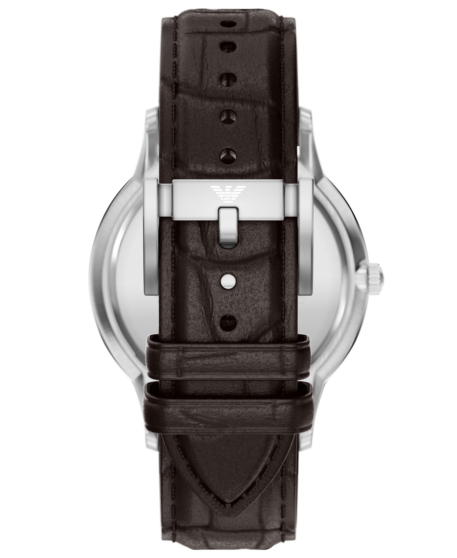 Men's Quartz Three-Hand Brown Leather Watch, 43mm