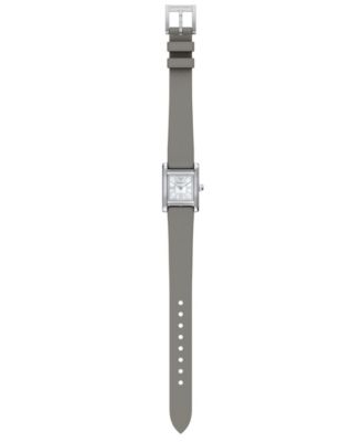 Women's Quartz Two-Hand Gray Leather Watch, 26mm