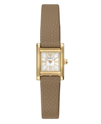 Women's Quartz Two-Hand Brown Leather Watch, 26mm