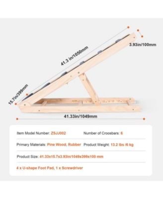 Adjustable Wooden Dog Ramp: Folding 41.3" Pet Ramp for Bed, Couch, or Car - Supports Small to Large Dogs