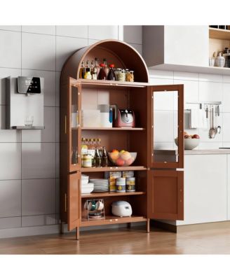 Metal Arched Cabinet with 2 Drawers for Kitchen or Office