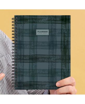 July 2026 - June 2027 Blue Flannel Medium Weekly Monthly Planner