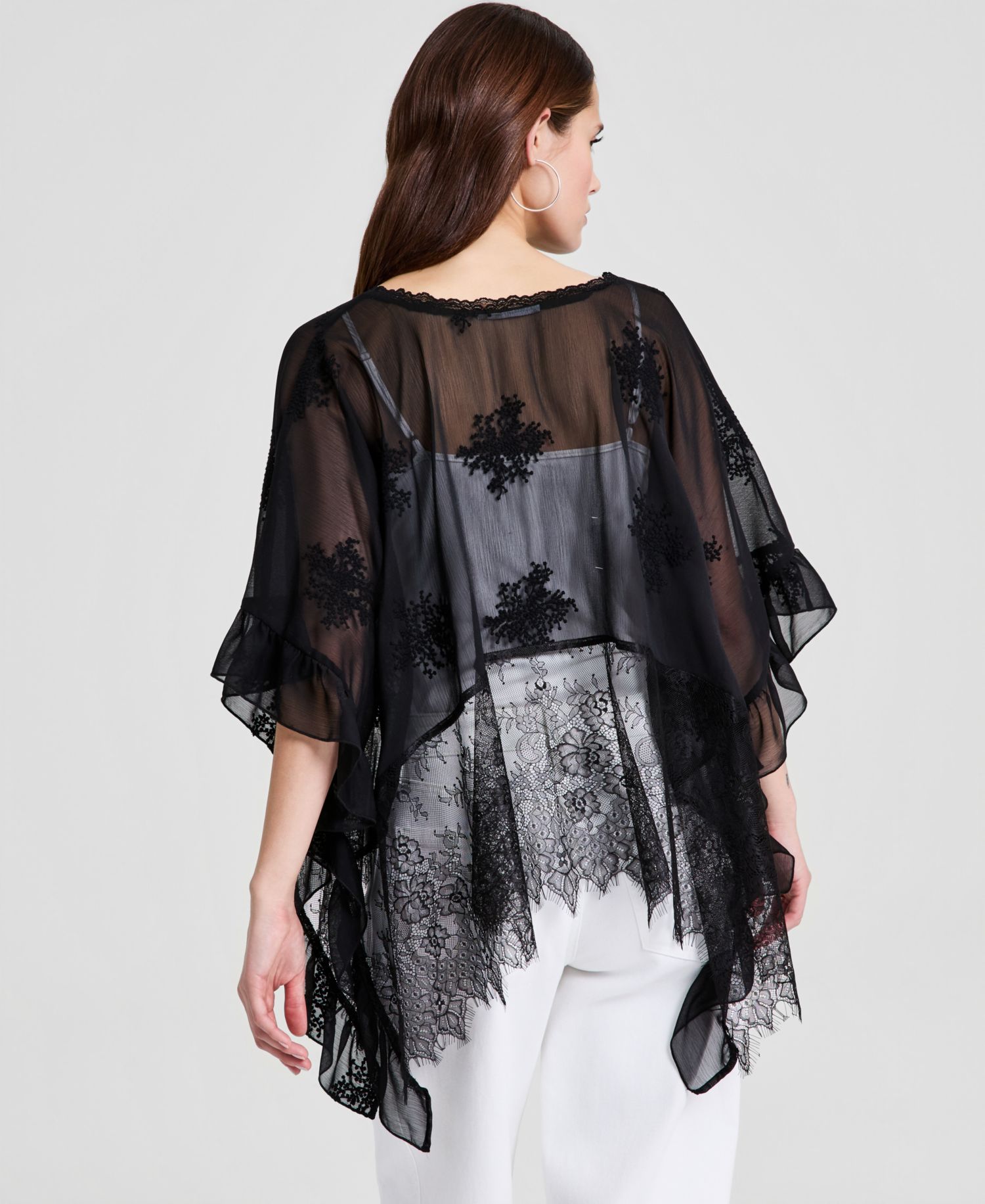 Women's Embroidered Woven Poncho
