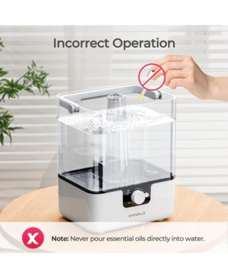 Cold Mist Humidifier for Home with 1.58 gal Tank, 26 dB Sleeping Mode Humidifier with Oil Diffuser for Bedroom, Up to 50 Hours Use