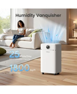 Dehumidifier for Bedroom, Dehumidifier for Basement up to 1800 sqft, 3 Operation Modes, 24H Timer, White
