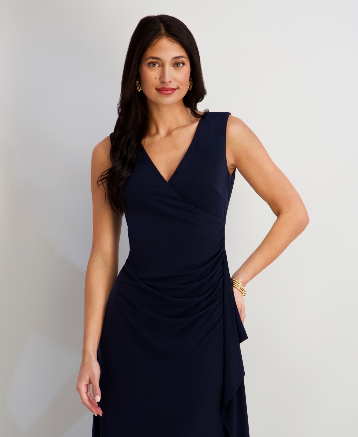 kensie Women's Asymmetrical Midi Dress