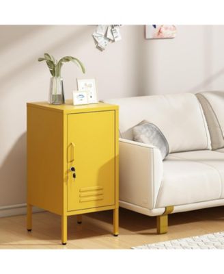 1 Pc Steel Lockable Door & Shelf Easy Assembly Nightstand