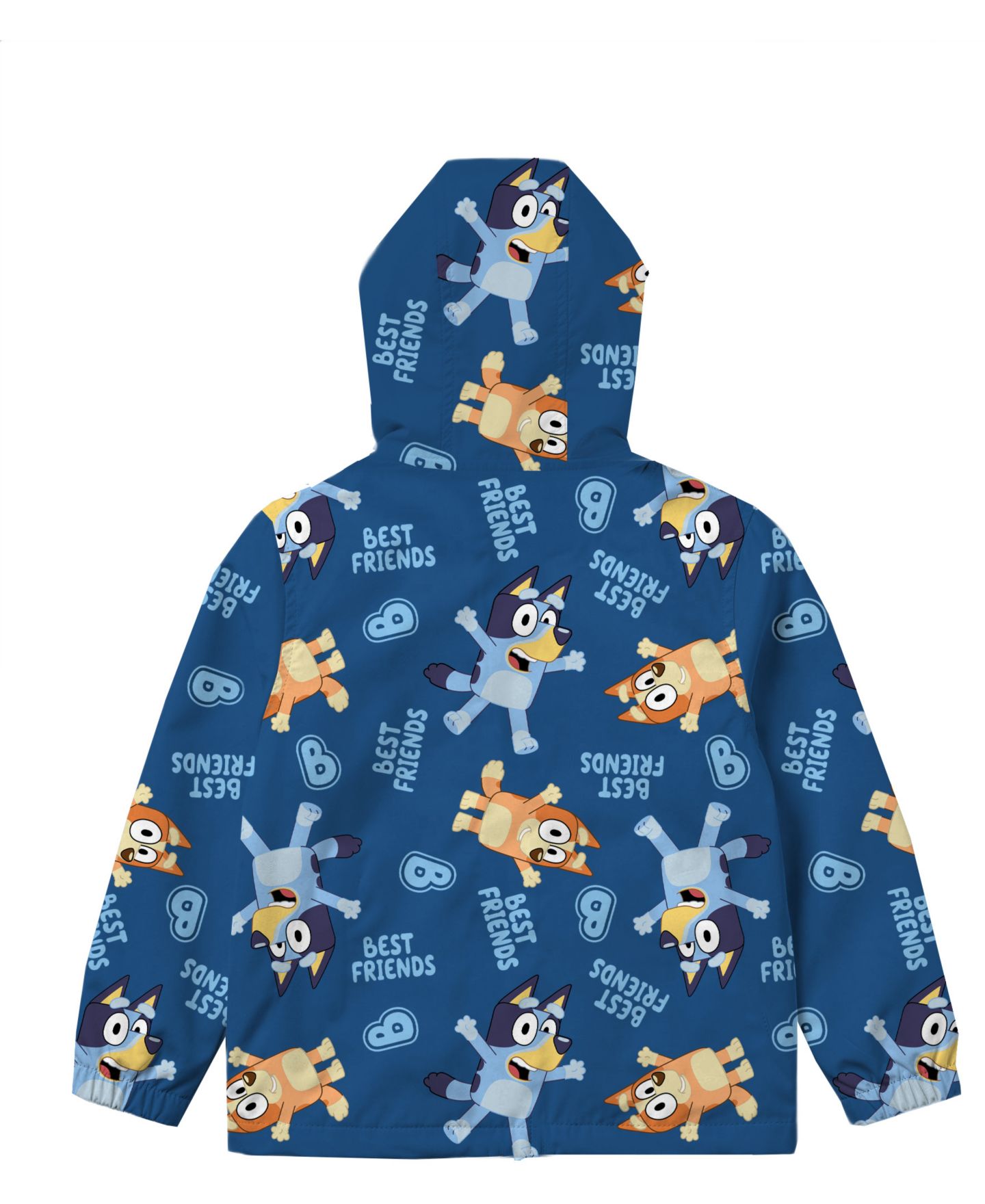 Куртка Bluey Allover Print Full-Zip Hooded Windbreaker Jacket для мальчиков, цвет: Синий — фото 2