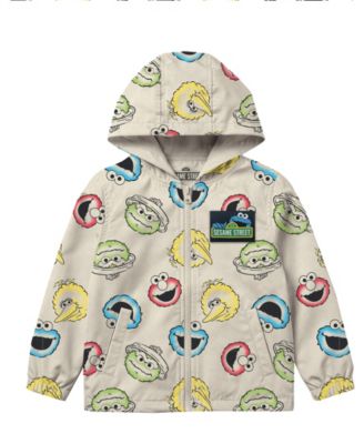Boys' 2T-5T Printed Hooded Windbreaker Jacket