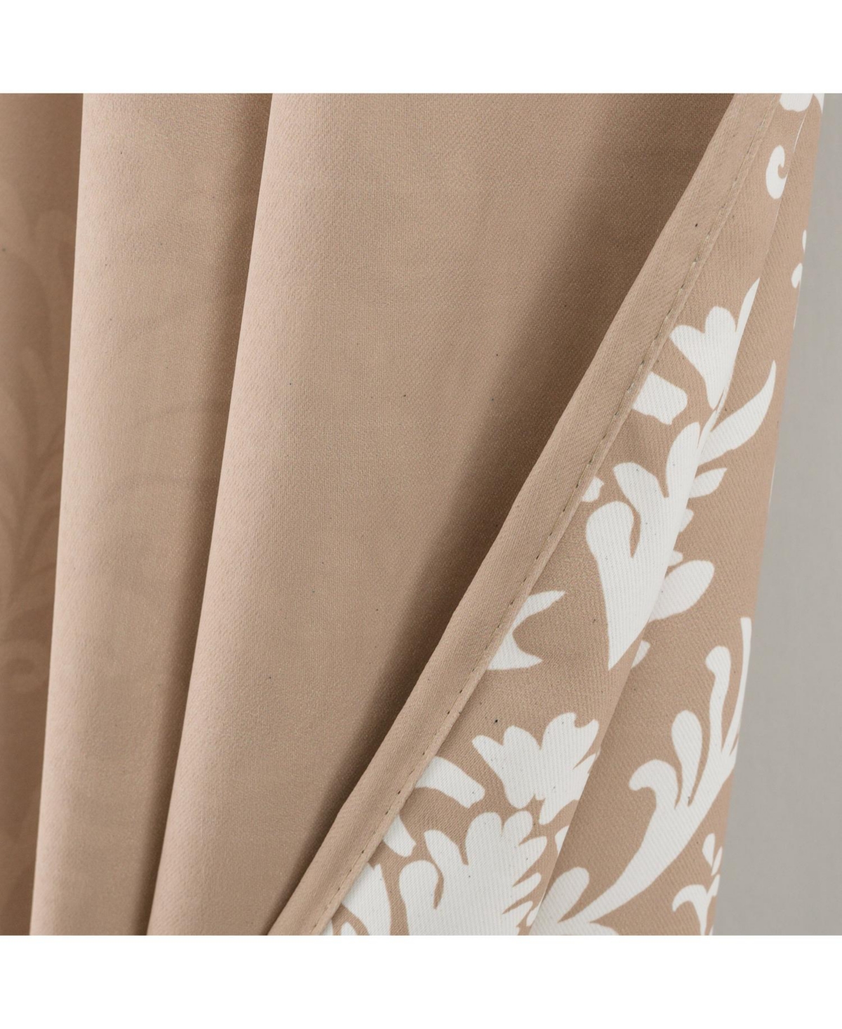 Olivia Gray 100% Polyester 190 Gsm Cressida Reversible Blackout Grommet Curtain Panel 54" x 84" Taupe