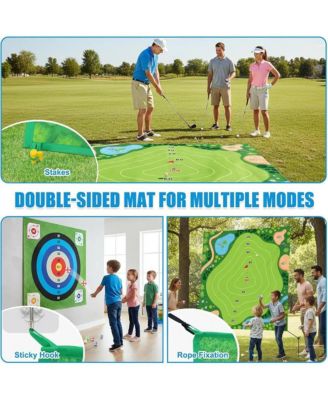 Camping Golf Chipping Game – Portable Outdoor & Indoor Practice Set with Double-Sided Target Mat