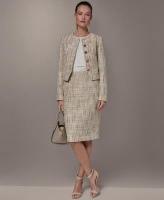 Petite Button-Front Cropped Jacket