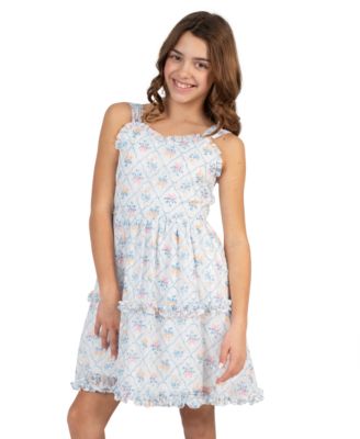 Girls' 7-16 Short-Sleeve Cardigan and Dress, 2-Piece Set