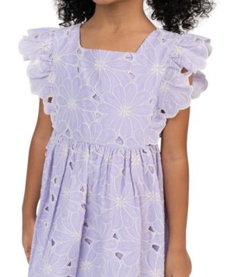 Girls' 2T-6X Eyelet Squared Dress