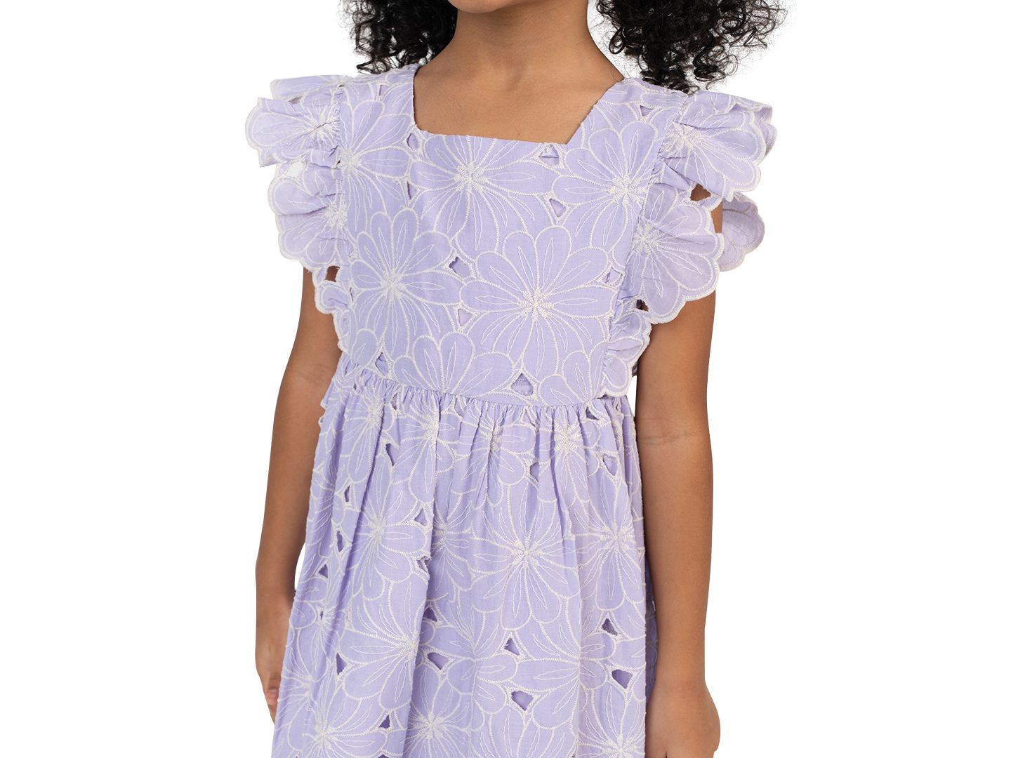 Платье Rare Editions Eyelet Squared Dress для девочек, цвет: Фиолетовый — фото 2