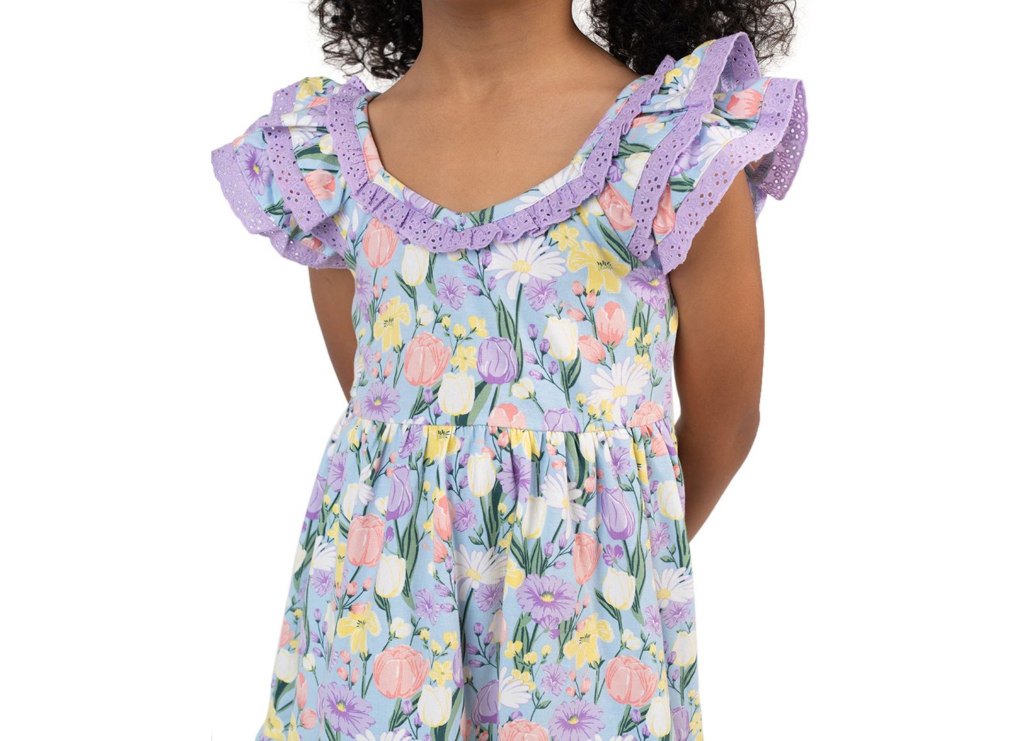 Girls' 2T-6X Peri Printed Square Neck Dress