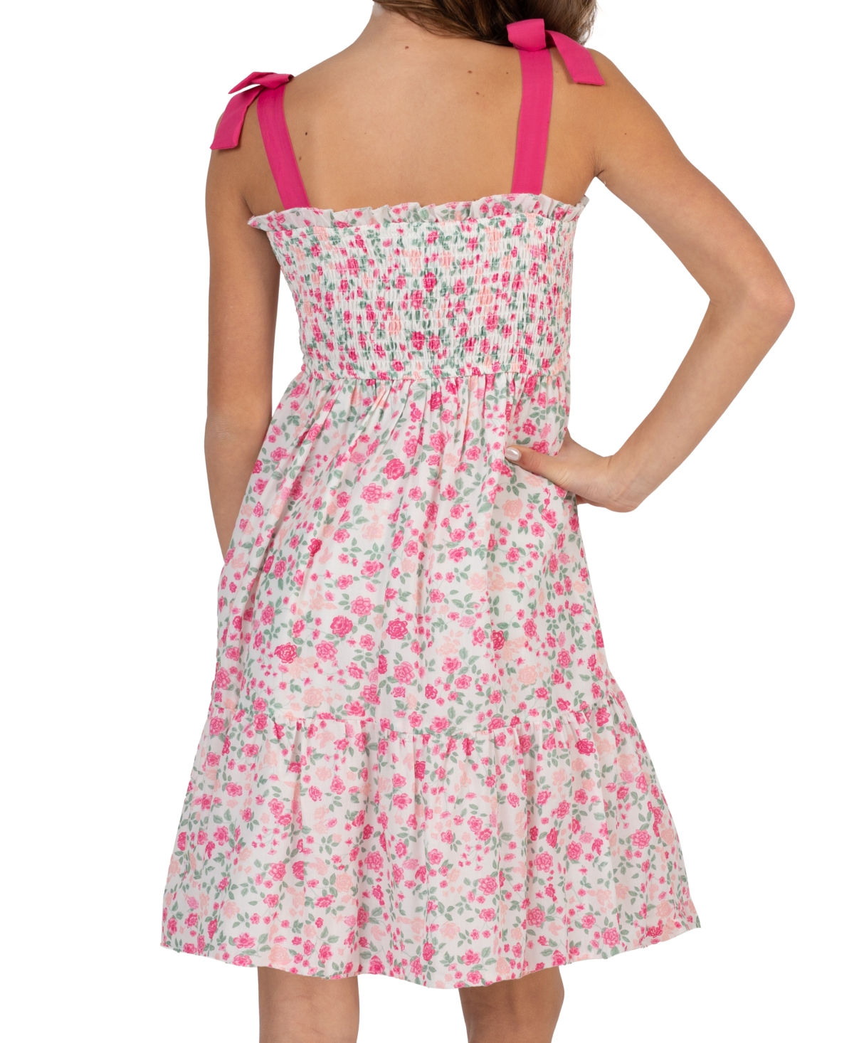 Rare Editions Girls' 7-16 Printed Woven Bodice Sleeveless Dress