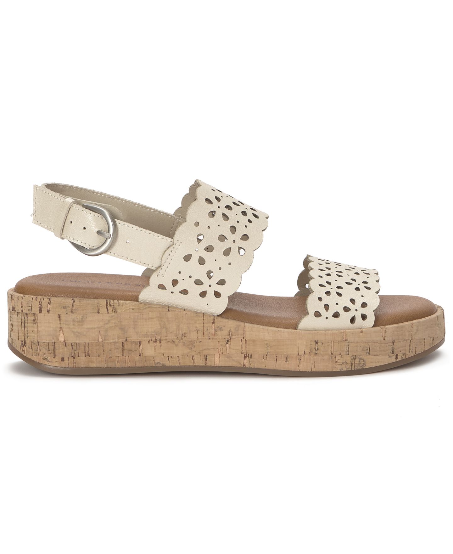 Женские сандалии Lucky Brand Elsie Double Band Wedge, цвет: Костяной — фото 2