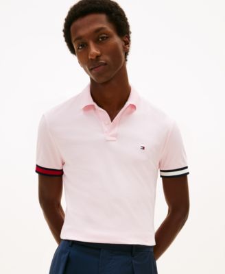 Men's Liquid Cotton Red, White, and Blue Cuff Polo