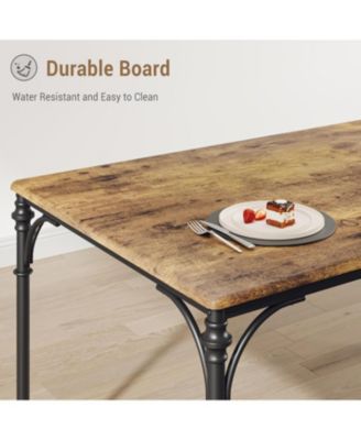 Dining Table Set for 4 Kitchen Table Set with Upholstered Bench Dining Room Table Set for 4-6 with Cozy Cushion 3 Piece Dining Table Set