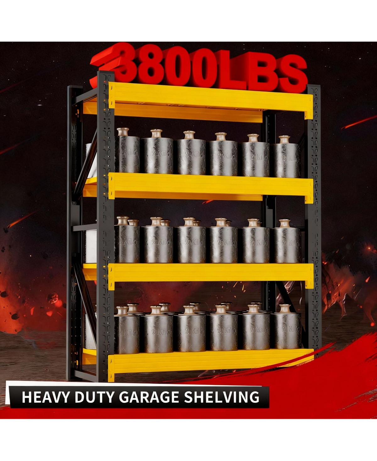 Yigii Metal Garage Shelving, Adjustable, Easy Assembly