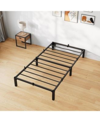 10 in Tool-Free Bed Frame, Heavy Duty Metal Platform Bed Frame with Durable Iron Slat Support and Legs, No Box Spring Required, No Screws