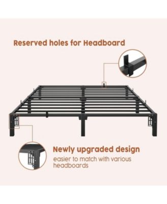 10 in Tool-Free Bed Frame, Heavy Duty Metal Platform Bed Frame with Durable Iron Slat Support and Legs, No Box Spring Required, No Screws