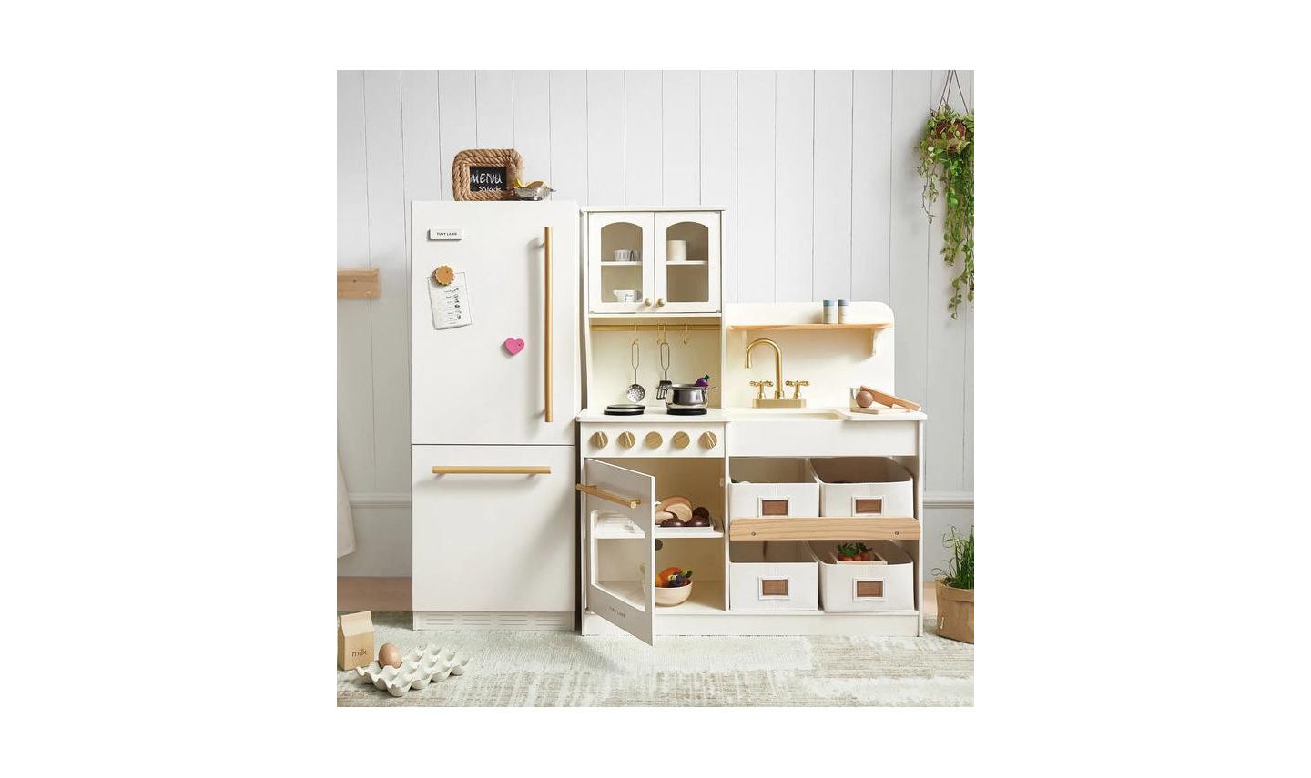 Детская игрушка Tiny Land Wooden Play Kitchen Fridge, Ages 3+ — фото 6