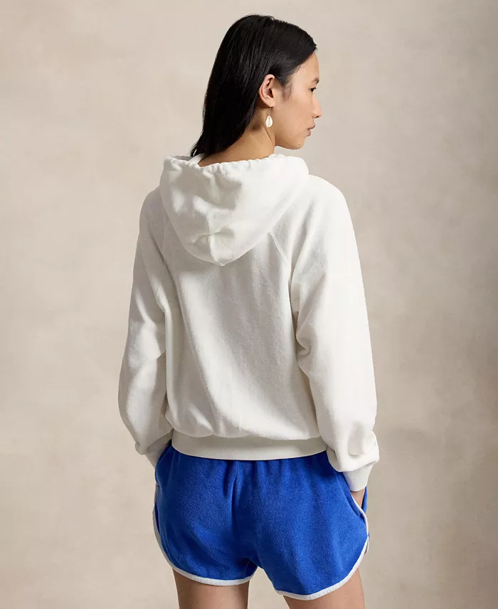 Women's Drawstring Hood Raglan Sleeve Sweatshirt - thumbnail 4