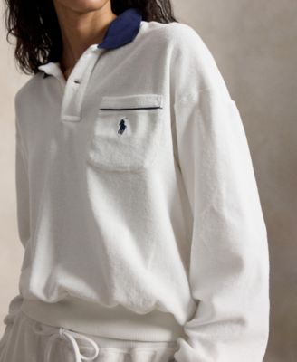 Women's Long-Sleeve Collared Polo Shirt