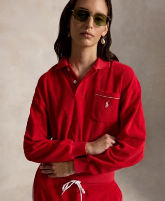 Women's Long-Sleeve Collared Polo Shirt