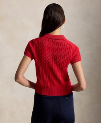 Women's Slim Fit Ribbed Collar Cropped Sweater