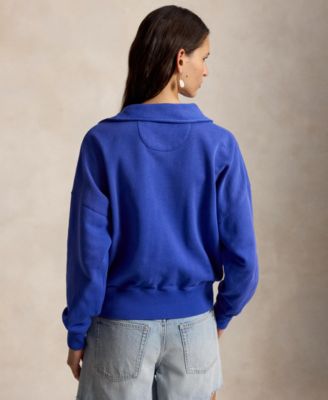 Women's Spread Collar Long-Sleeve Quarter-Zip Sweatshirt