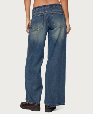 Women's Niah Lace Up Low Rise Baggy Jeans