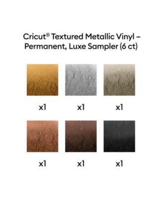 Textured Metallic Vinyl Permanent, Luxe Sampler - 12 in x 12 in Sheets (6 ct)