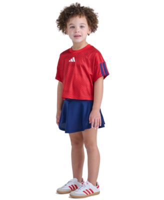 Girls' 2T-6X Short-Sleeve Top & Skort, 2-Piece Set