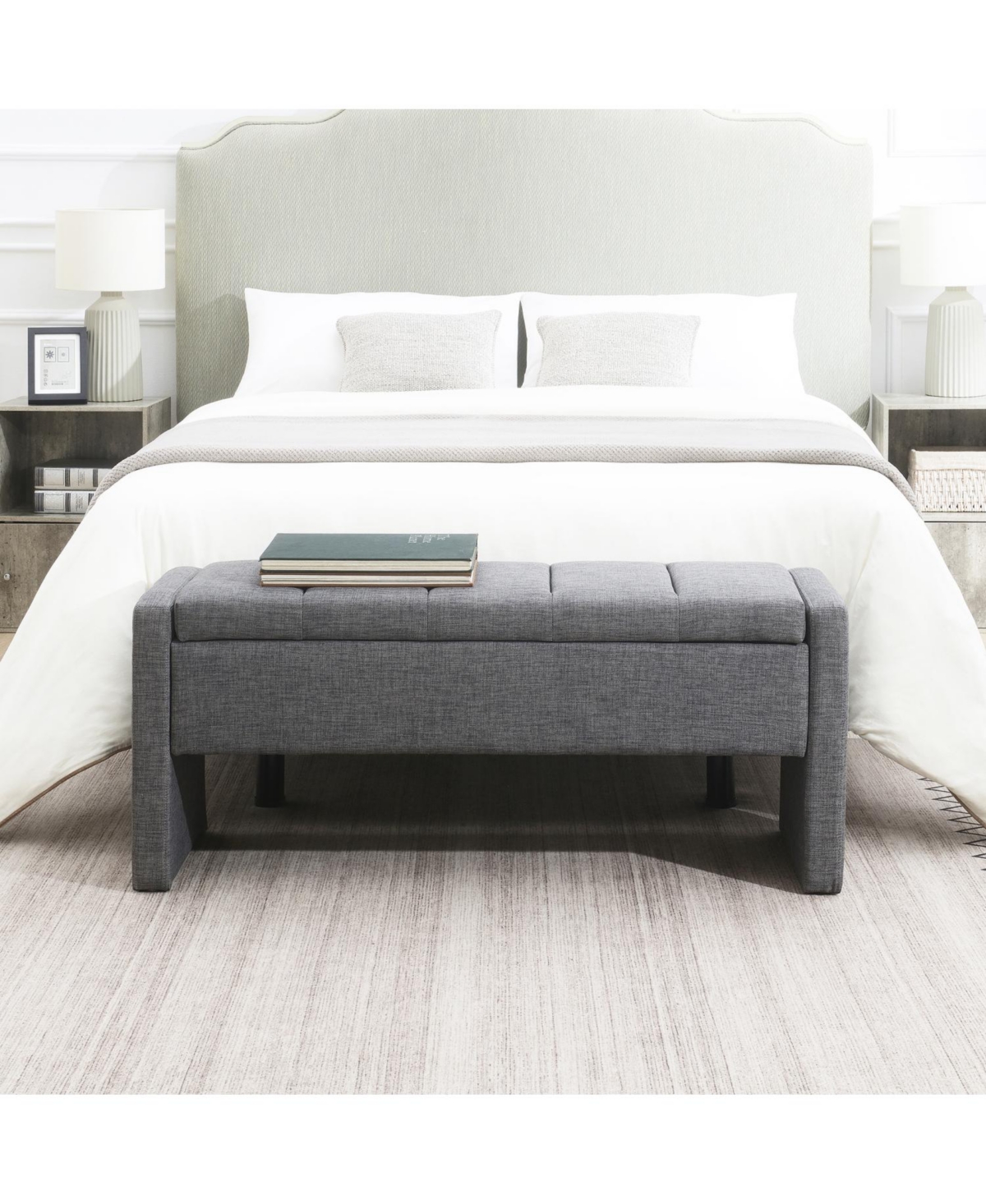 Streamdale Modern Bed End Bench with Storage and Upholstery