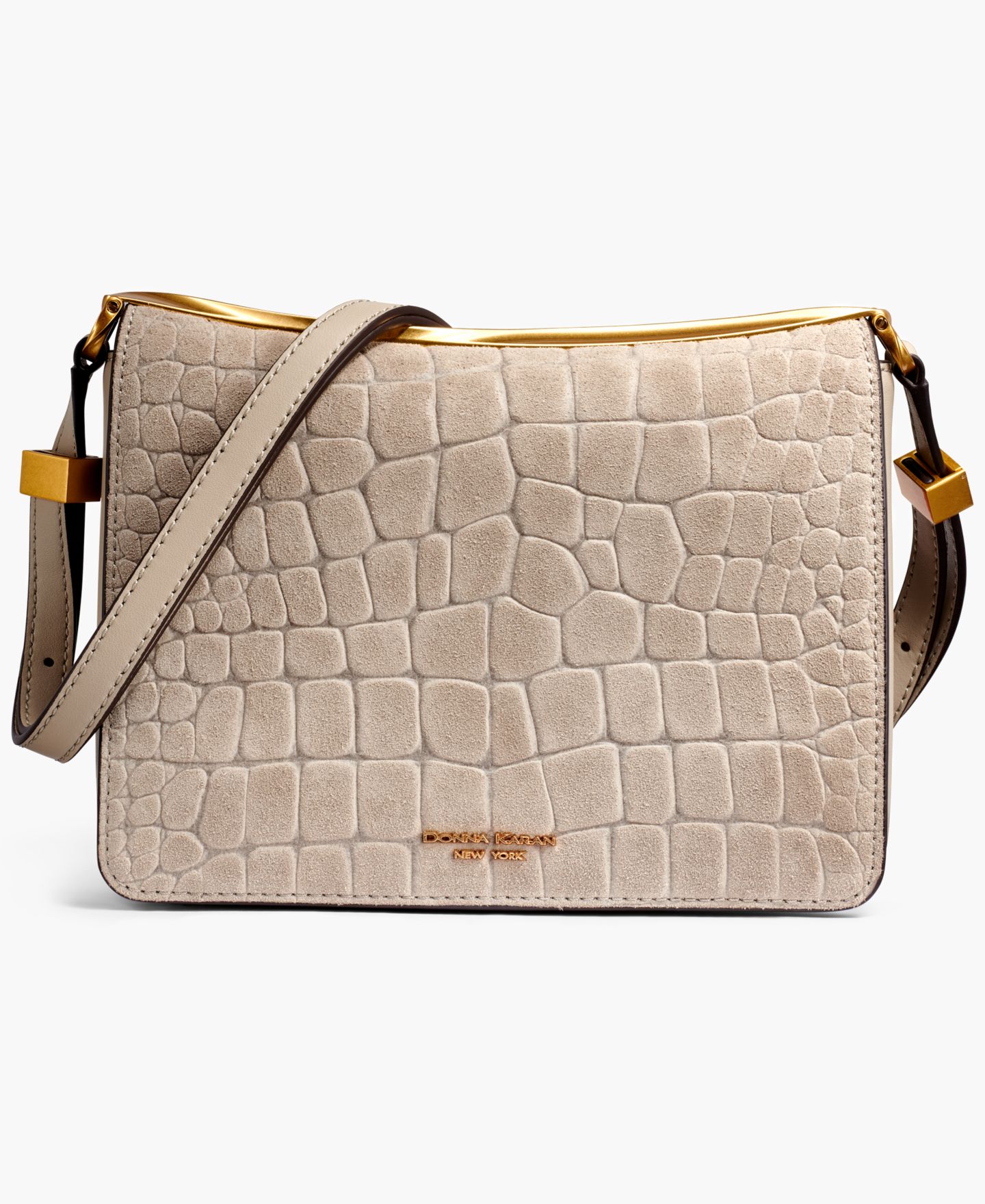 Женская сумка Donna Karan New York Jericho Croco Suede Small Shoulder, цвет: Moth — фото 1