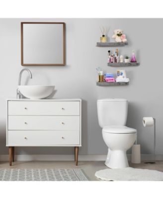 3 Pack 16 Inch  Floating Shelves - for Bedroom, Kitchen, Living Room, Office